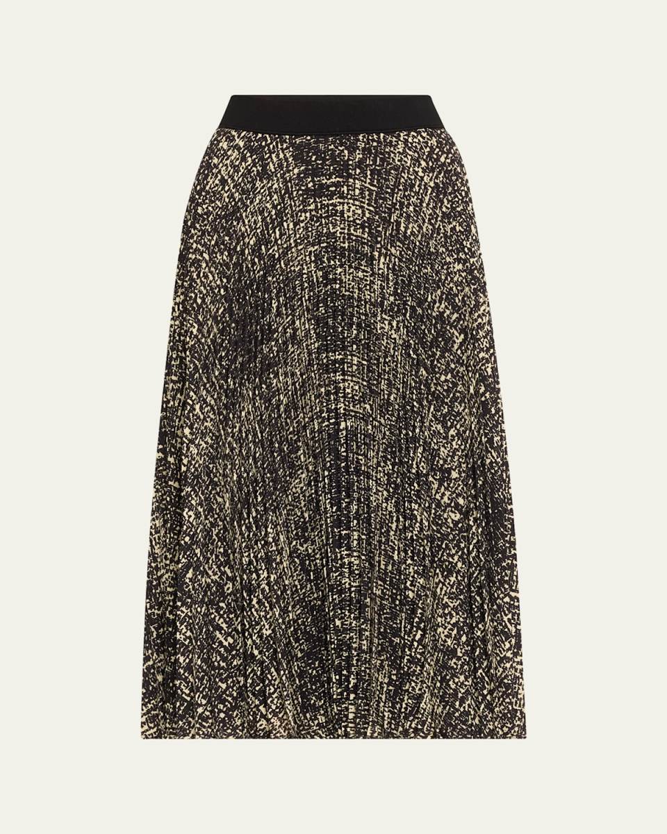 Pleated Chiffon Midi Skirt